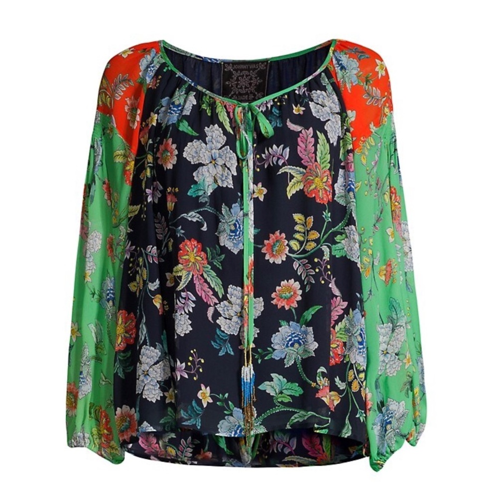 Johnny Was Jade Hortencia Mixed Top